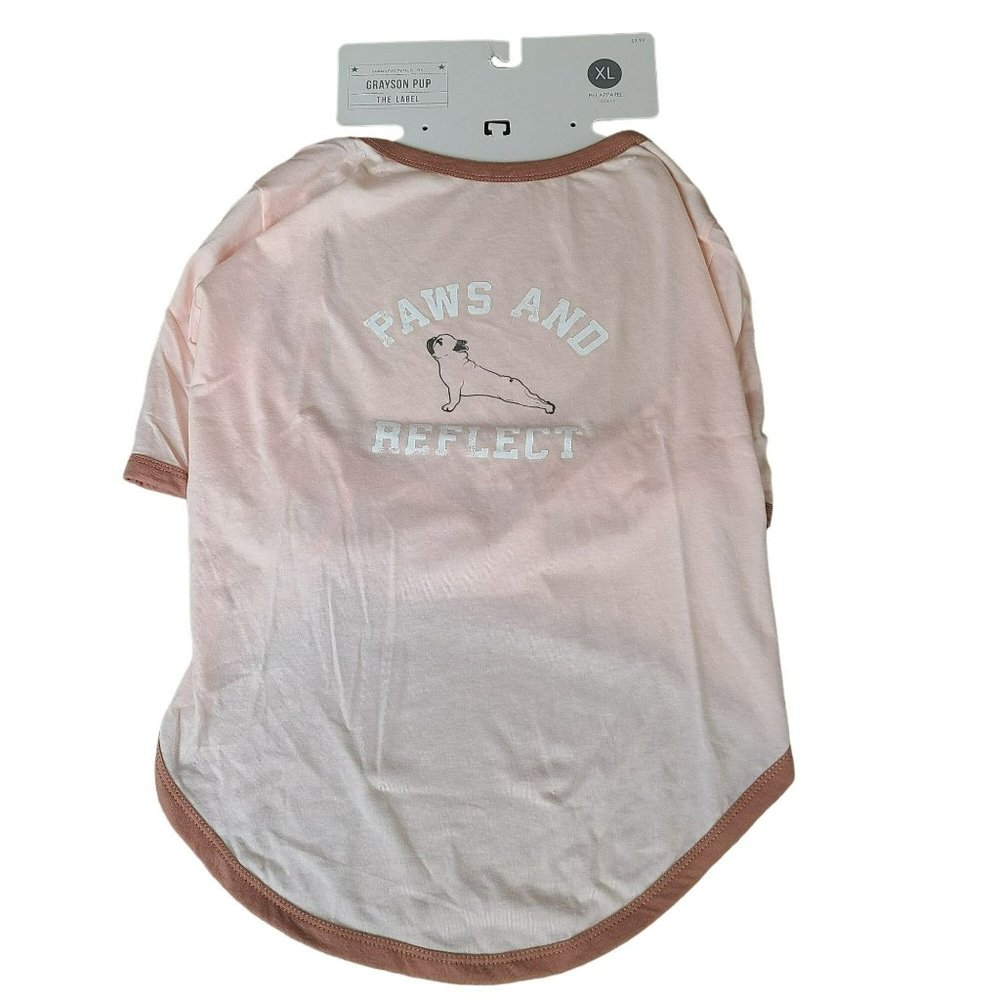 Grayson Pup Pet Dog XL Lightweight Pink Tee Shirt PAWS AND REFLECT Bulldog Yoga